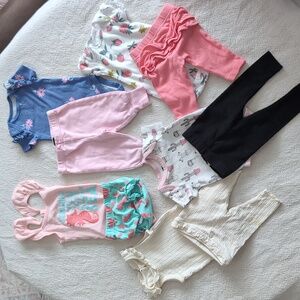 Baby Girl Bundle Summer Outfits Newborn,  0-3, and 3 Months